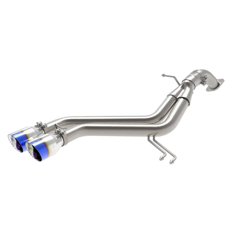 Takeda 2.5 inch 304 stainless steel axle-back exhaust system with dual 4 inch blue flame tips for Hyundai Veloster