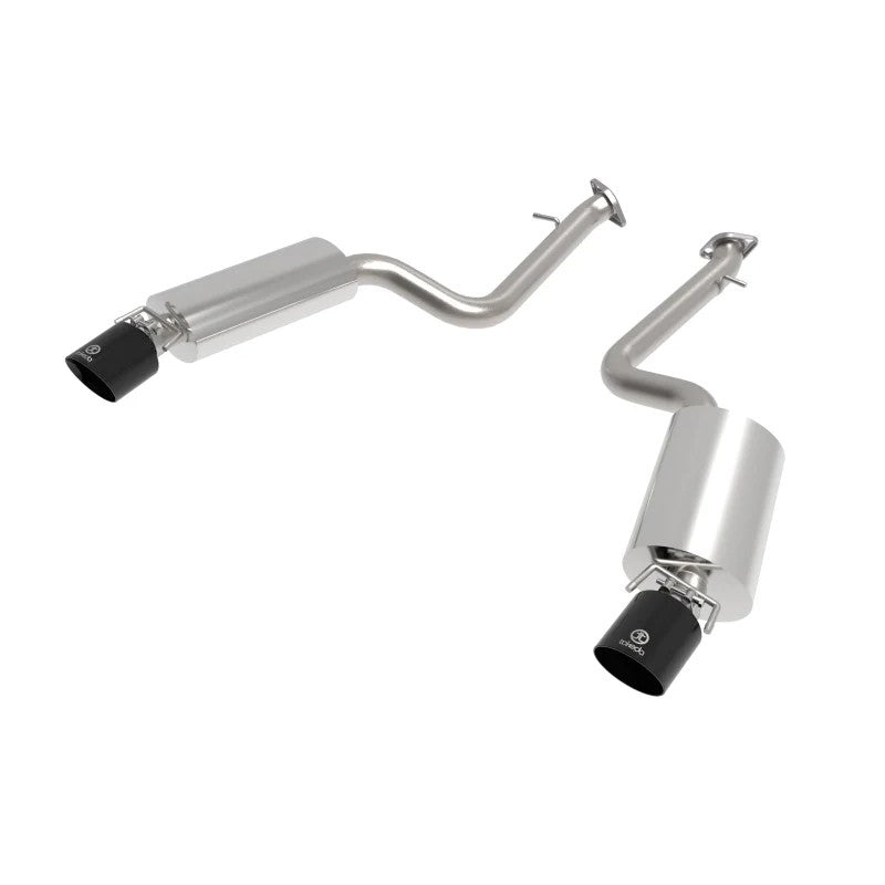 aFe Takeda 304 stainless steel axle-back exhaust system with dual 4.5-inch black tips for 2014-2023 Lexus IS models