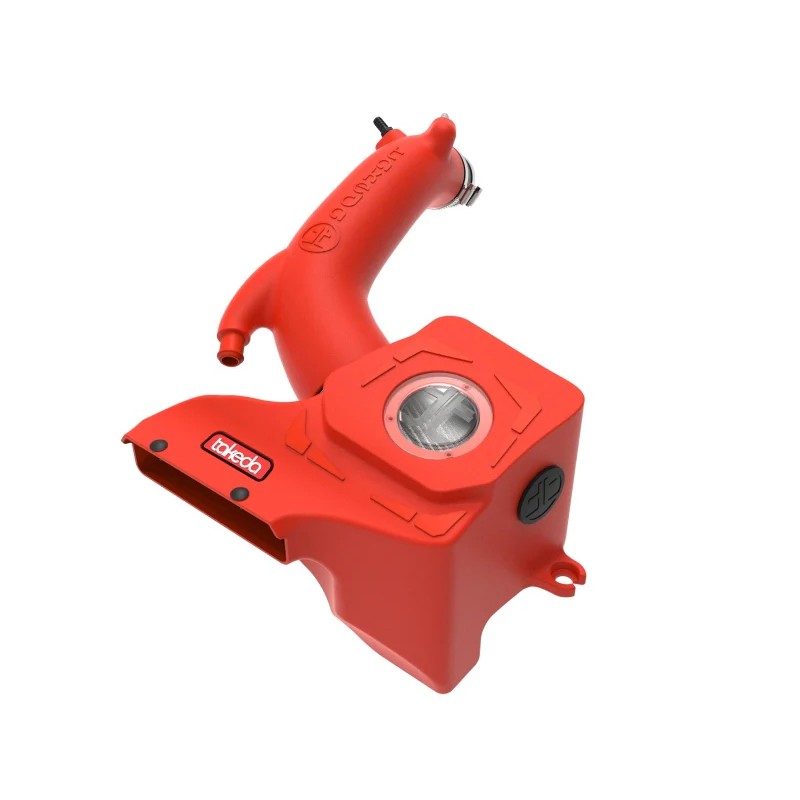 aFe Takeda Momentum cold air intake with red XLPE housing and Pro DRY S filter for 2019-2022 Hyundai Veloster N.