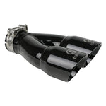 Black finish aFe Takeda dual 3 inch outlet 304 stainless steel clamp-on exhaust tip