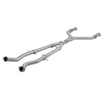 aFe Power Takeda 304 stainless steel Y-pipe and mid-pipe exhaust system with resonator delete for Infiniti Q50 and Q60.