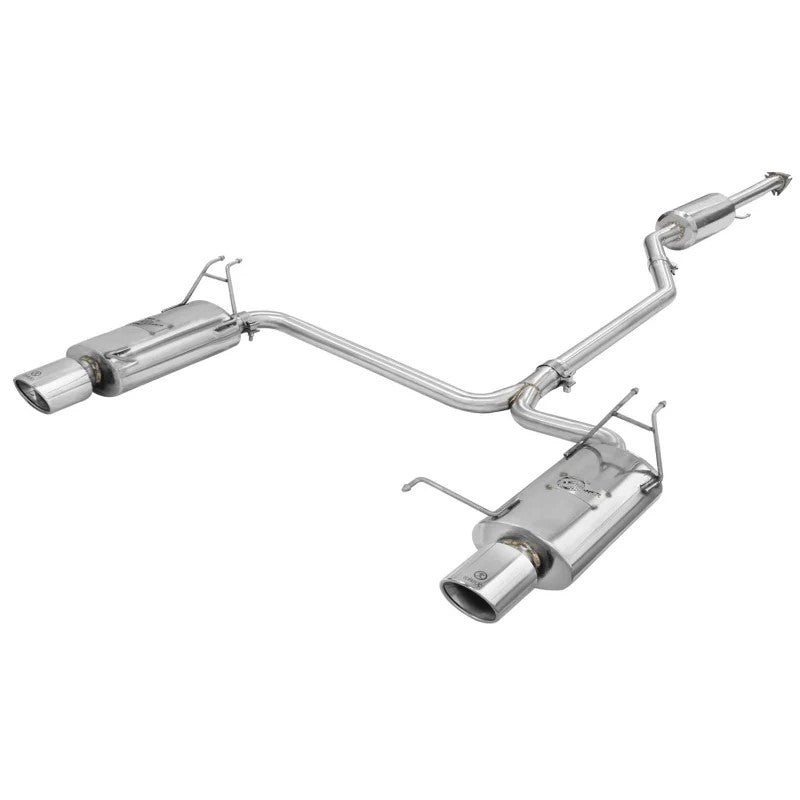 aFe Takeda 304 stainless steel cat-back exhaust system with dual polished oval tips for 2008-2012 Honda Accord V6.