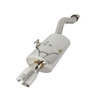 aFe Takeda 304 stainless steel axle-back exhaust system with a 3.5 inch polished double-wall tip