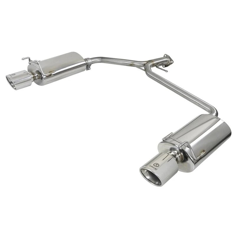 aFe Takeda 304 stainless steel axle-back exhaust with dual polished mufflers and double-wall tips for Honda Accord