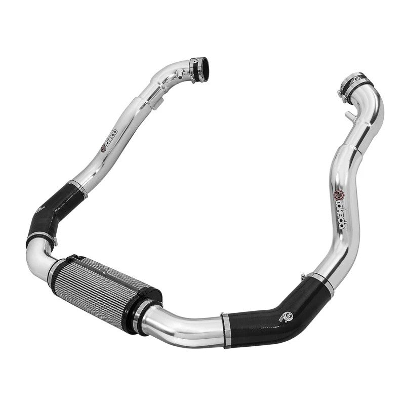 aFe Takeda Stage-2 polished aluminum cold air intake system with Pro DRY S filters for 2009-2020 Nissan 370Z.