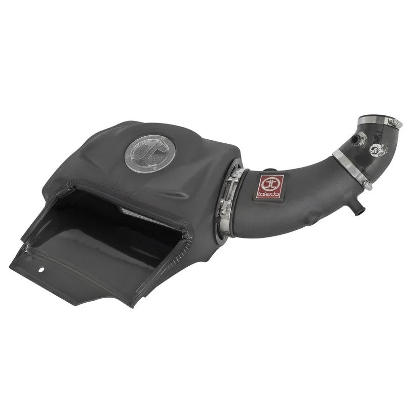 aFe Takeda Momentum Stage 2 air intake system with black rotomolded air box and blue Pro DRY S filter for Honda S2000