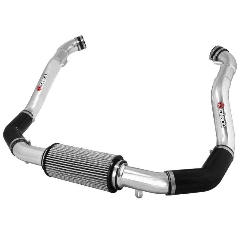aFe Takeda Stage-2 Performance Dual Intake System with polished aluminum tubing and dual Pro DRY S air filters