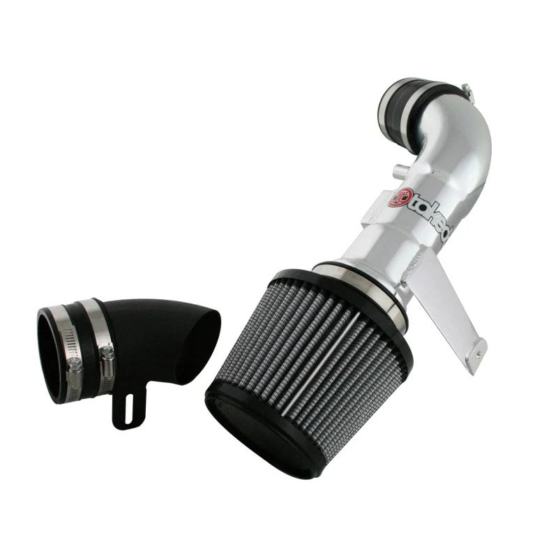 aFe Takeda Stage-2 PDS polished aluminum cold air intake system with blue Pro DRY S oil-free filter