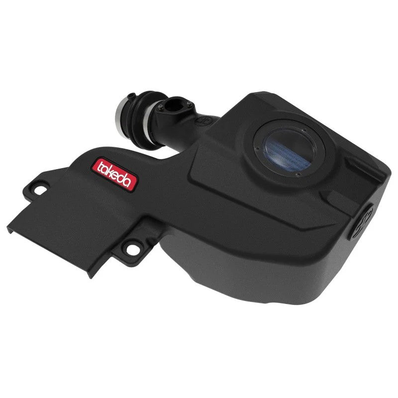 aFe Takeda Momentum cold air intake system featuring a black XLPE housing, clear sight window, and Pro 5R air filter.