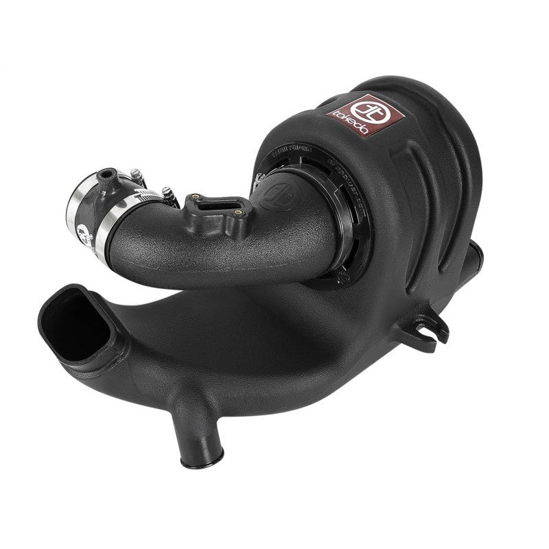 aFe Takeda Momentum Pro 5R cold air intake with black XLPE housing and blue Pro 5R filter for Honda Fit.