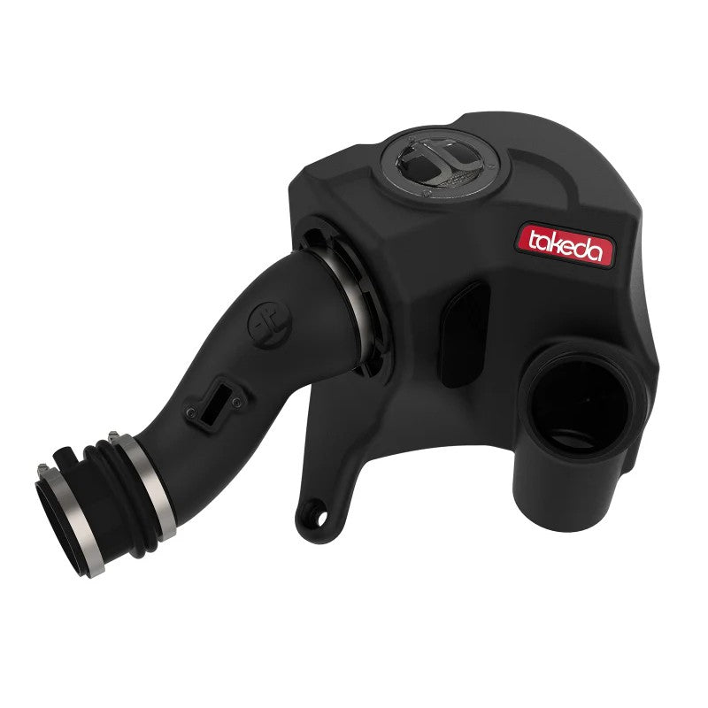 aFe Takeda Momentum Pro Dry S cold air intake system with black sealed housing, clear sight window, and air filter.