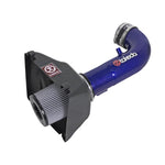 aFe Takeda Stage-2 intake system with black wrinkle-finish aluminum tube and blue Pro DRY S cone filter.