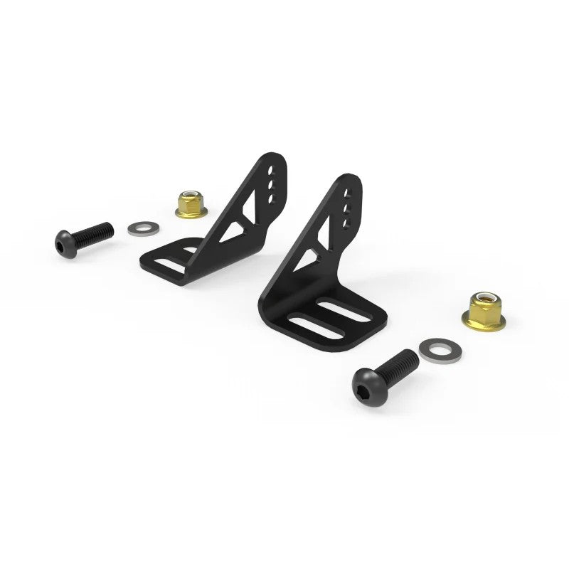 Pair of fine texture black powder coated 11-gauge steel light bar brackets with adjustable mounting holes.