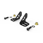 Pair of fine texture black powder coated 11-gauge steel light bar brackets with adjustable mounting holes.