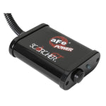 Black powder-coated aFe SCORCHER GT power module with plug-and-play wiring harness and factory-style connectors.