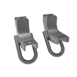 aFe POWER gray powder-coated front tow loops with 3/4-inch solid steel bar and 3/16-inch laser-cut steel brackets.