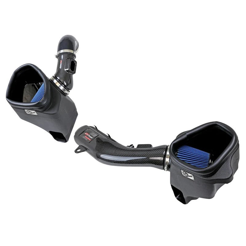aFe Power Track Series Stage 2 intake system with carbon fiber tubes and Pro 5R filters for BMW M2 Competition, M3, and M4