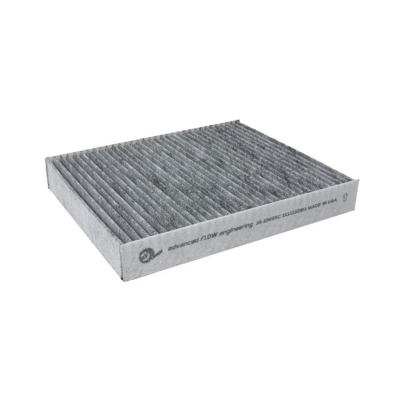 aFe POWER Carbon Cabin Air Filter 35-10005C featuring activated carbon media for odor and particulate filtration.