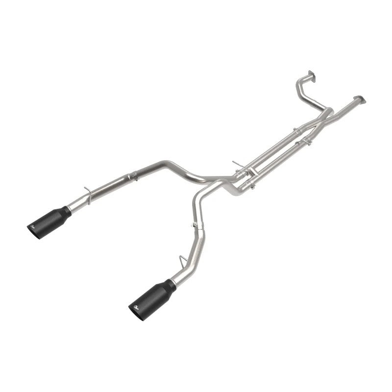 aFe POWER Vulcan Series 304 stainless steel cat-back exhaust system with dual 6-inch matte black tips for Ram 1500 TRX.