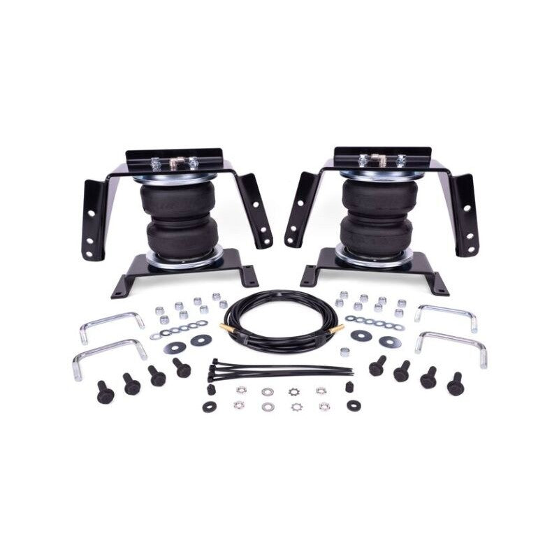 Air Lift LoadLifter 5000 air spring kit with heavy-duty bellows, steel roll plates, and vehicle-specific mounting brackets.
