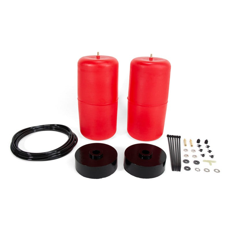 Air Lift 1000 red polyurethane air springs with air lines and hardware for Jeep Gladiator rear suspension.