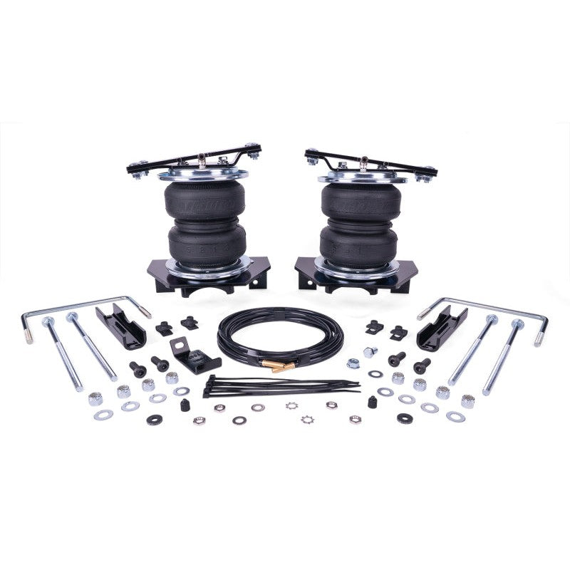 Air Lift LoadLifter 5000 air spring kit including bellows, roll plates, and mounting brackets for Ford Super Duty SRW