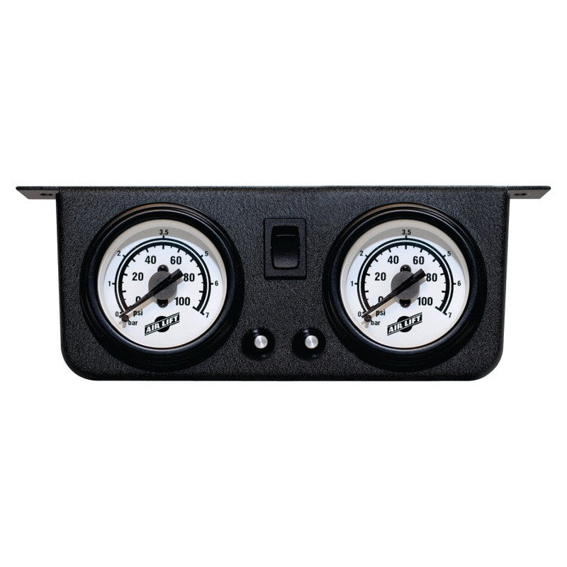 Black Air Lift dual gauge panel assembly for air suspension systems