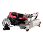 Air Lift Load Controller Dual Heavy Duty compressor kit including analog gauge, wiring harness, and air lines.