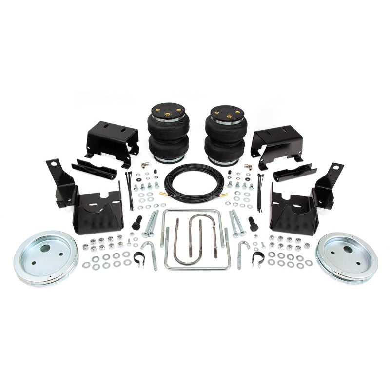 Air Lift LoadLifter 5000 air spring kit including bellows, roll plates, mounting brackets, and installation hardware.