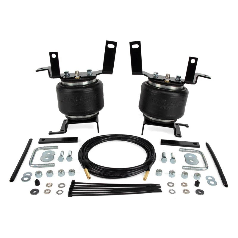Air Lift LoadLifter 5000 air spring kit with 2-ply reinforced bellows and heavy-duty steel mounting hardware.