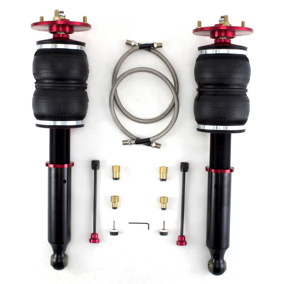 Air Lift Performance rear air shocks with double bellows air springs and red anodized mounts for 2001-2006 Lexus LS430