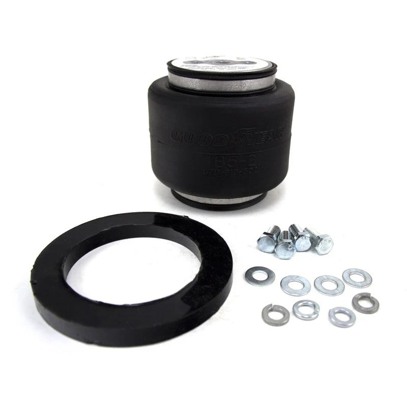 Air Lift 50207 bellows-type replacement air spring with black Zytel endcaps and a central steel girdle ring.