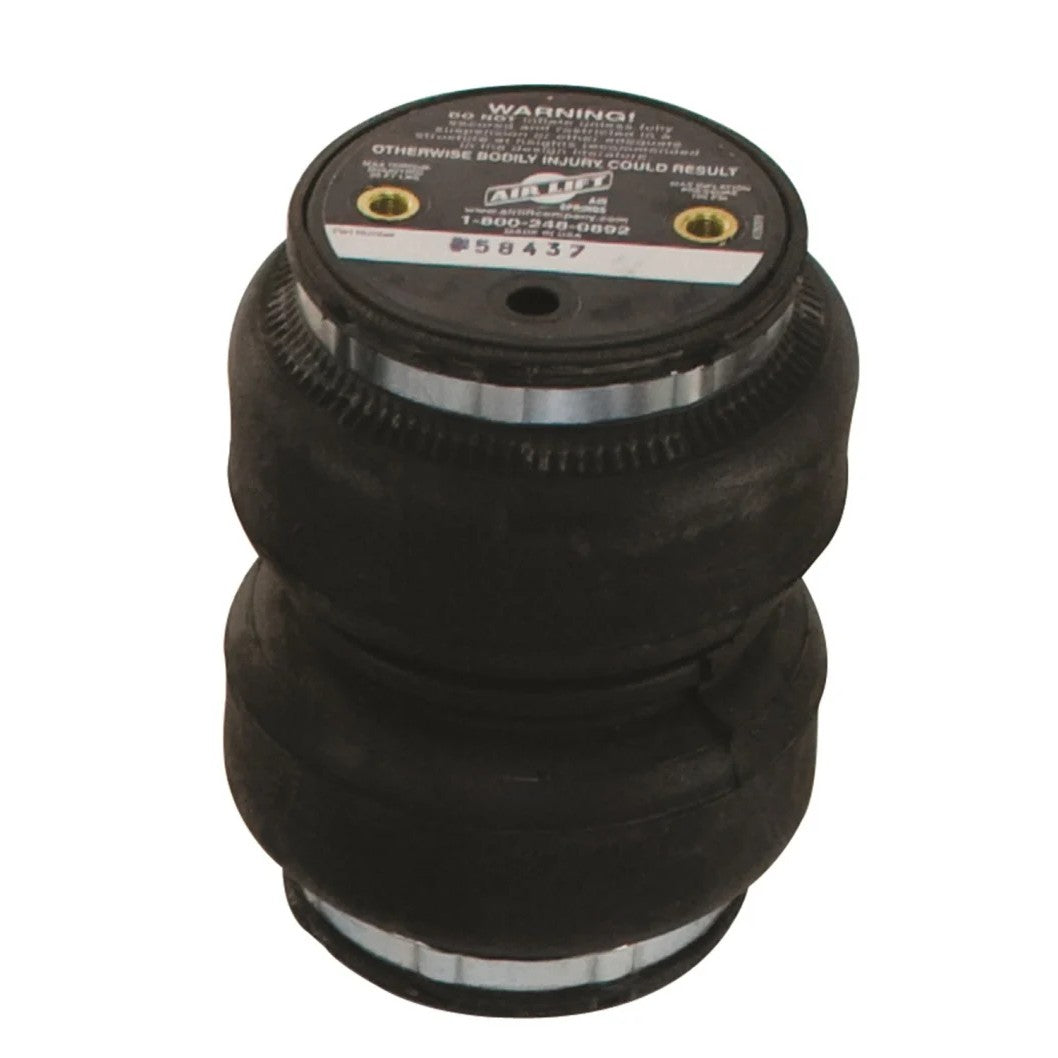 Air Lift 50297 bellows-style replacement air spring with reinforced rubber and black Zytel endcaps.
