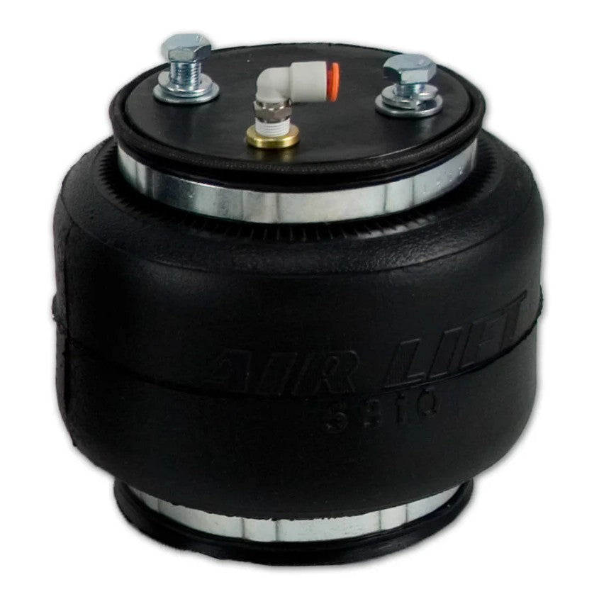 Air Lift 50252 bellows-style replacement air spring with black Zytel endcaps and a steel girdle ring.
