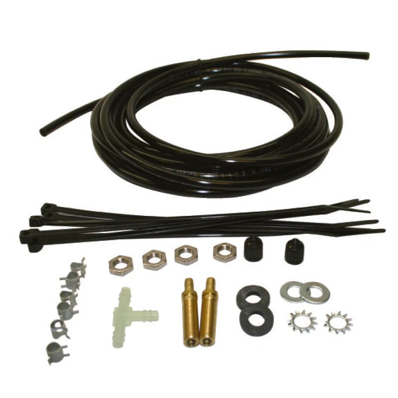 Air Lift 22007 push-on air hose replacement kit with coiled air line and various push-to-connect fittings