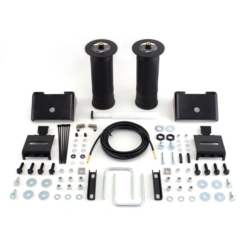 Air Lift RideControl air spring kit 59501 featuring two bellows, mounting brackets, air lines, and hardware.