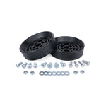 Two black resin Air Lift 52500 universal air spring cradles with mounting hardware.