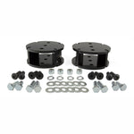 Black powdercoated 2-inch level air spring spacer for Air Lift LoadLifter series with spinal mounting hardware.