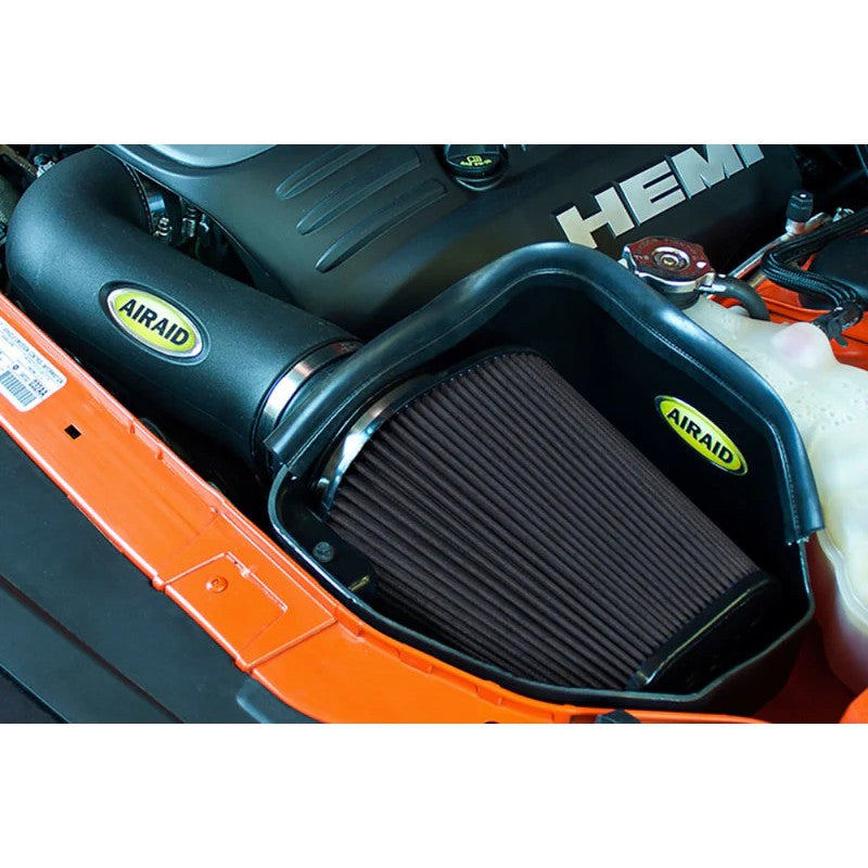 Airaid MXP cold air intake system 352-318 featuring a black roto-molded air box and high-density polyethylene intake tube.