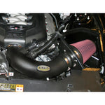 Airaid MXP Race Series air intake kit for 2011-2014 Ford Mustang GT with red oiled filter and black XLPE intake tube.