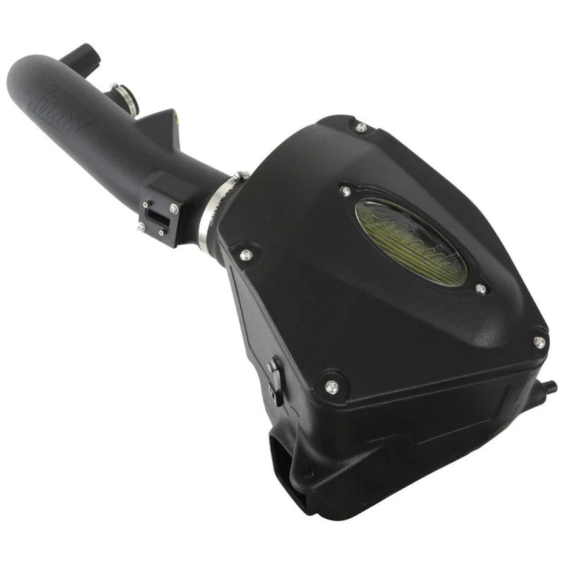 Airaid enclosed air intake system with a black roto-molded air box and high-flow Synthamax air filter for Chevy Silverado.