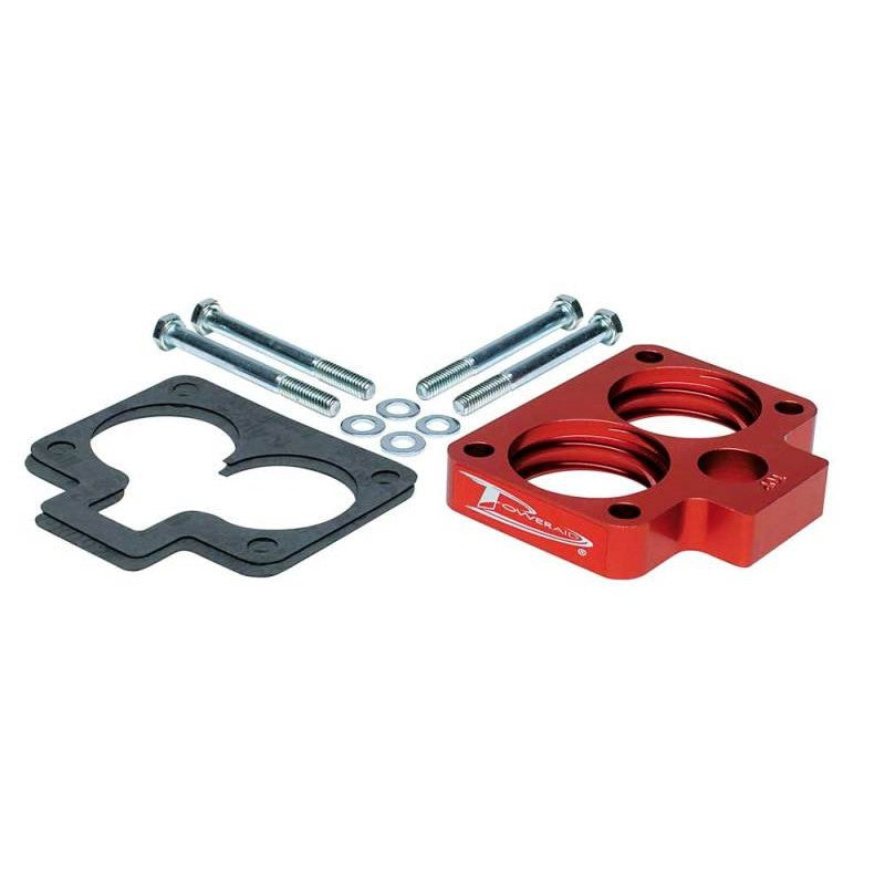 Airaid PowerAid throttle body spacer with patented Helix Bore internal threading for Dodge 5.9L engines.