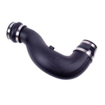 Black high-density polyethylene Airaid Modular Intake Tube with stainless steel clamps and silicone couplers.