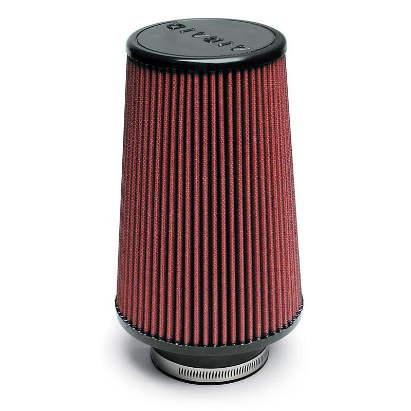 AIRAID 700-420 red conical universal air filter with 3.5 inch flange and black rubber base and top caps