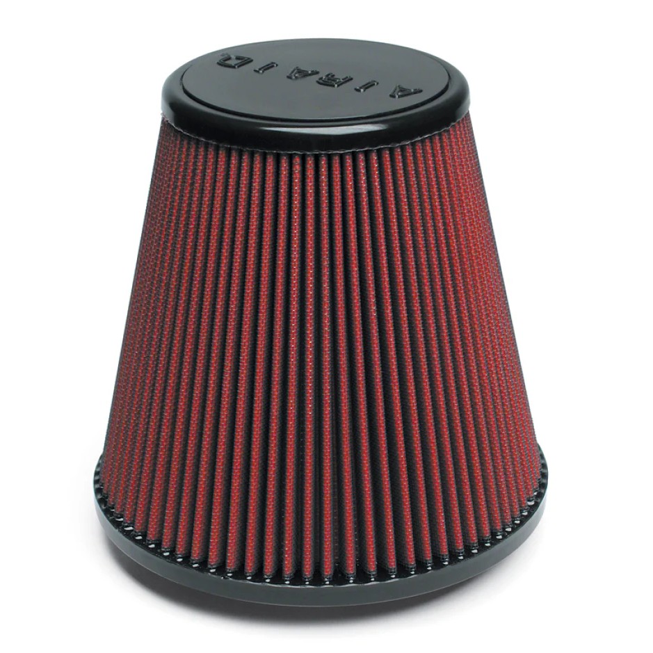 Airaid 700-445 universal cone-style air filter with 4.5-inch flange and red multi-layer filtration media.