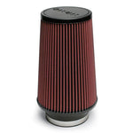 Airaid 700-470 universal cone air filter with red media, 4-inch flange, and black rubber base and top.