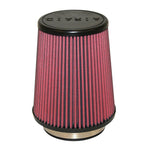 Airaid 700-458 tapered cone air filter with red multi-layer media and a 4-inch black short flange.