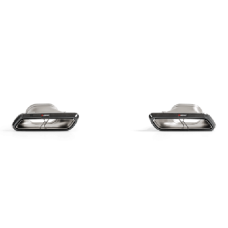 High-gloss carbon fiber Akrapovic Evolution exhaust tail pipe tips for Mercedes-Benz E63 AMG S W213.