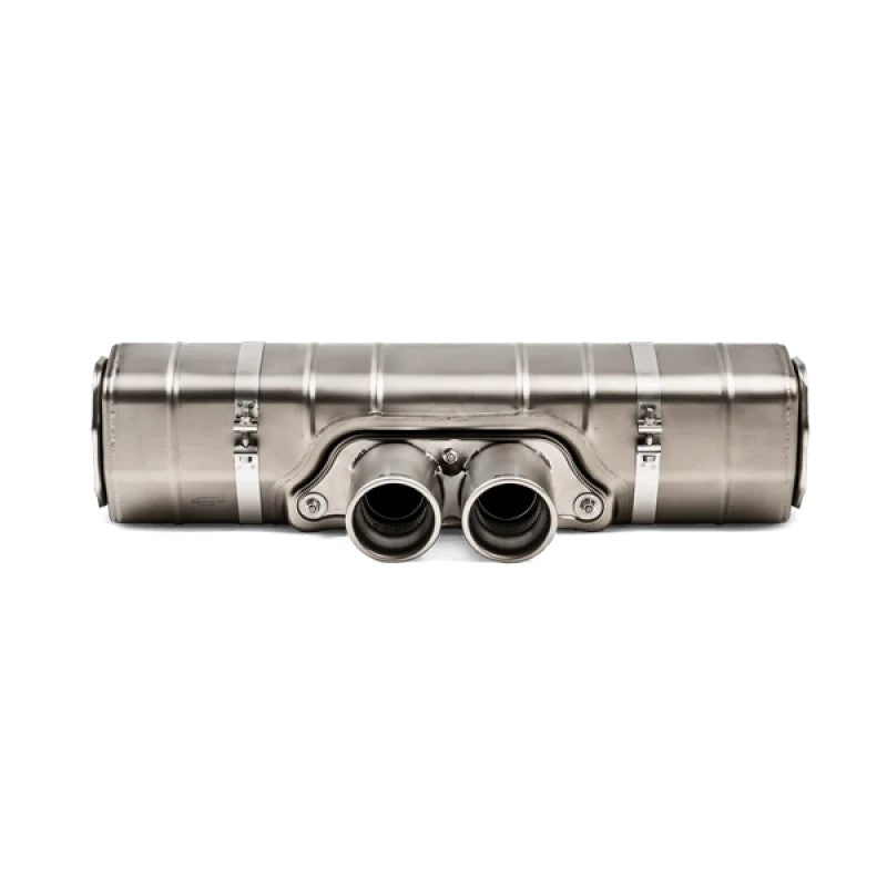 Akrapovic titanium slip-on muffler system for the 2018-2019 Porsche 911 GT3