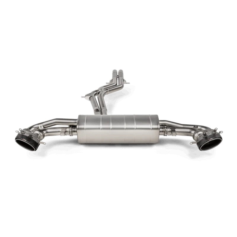 Akrapovic Evolution Line titanium cat-back exhaust system with dual valves and carbon fiber/titanium tips for Audi RS Q8.
